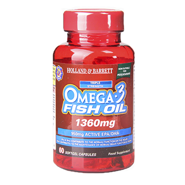 Holland & Barrett Omega 3 Triple Strength Fish Oil Capsules 1360mg