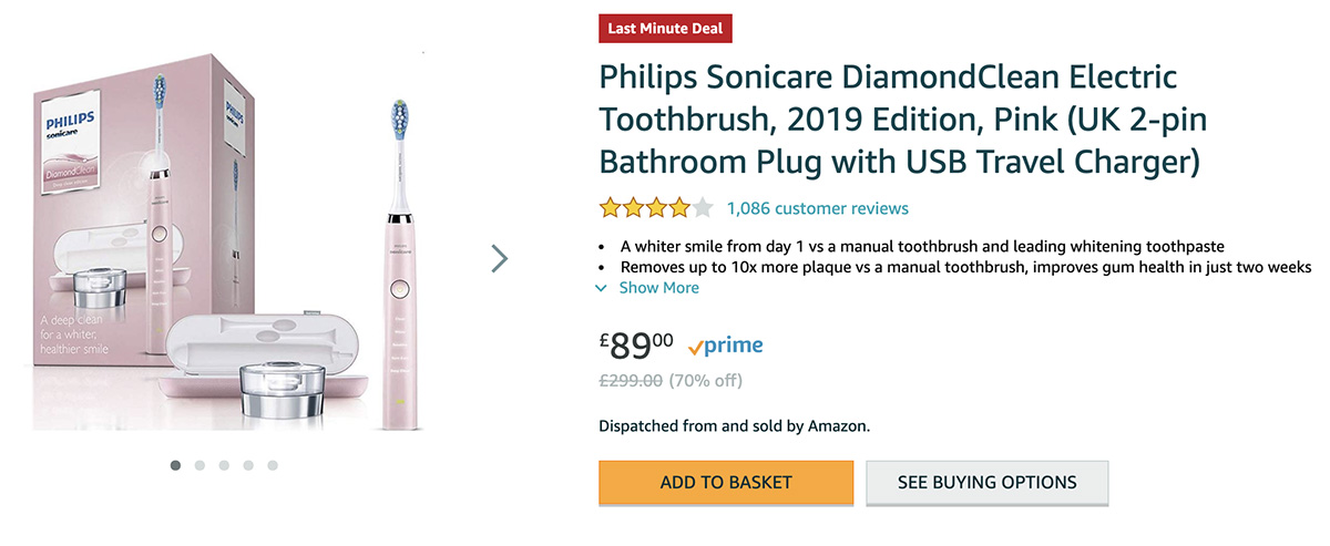 Amazon Philips electric toothbrush discount